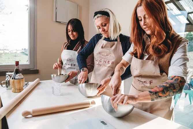 Chianti -Fresh Pasta Making Class and Sauces with Lunch or Dinner - The full meal: appetizers, wine, dessert, and coffee