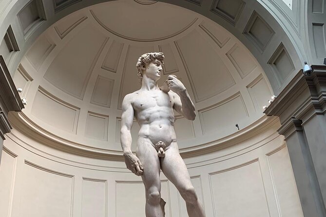 David<code>s Academia Gallery Small Group Tour – Key highlights that make a difference’ /></p>
<ul>
<li><strong>Fast-track timed entry</strong> that bypasses the typical 2–3 hour general admission lines</li>
<li><strong>Headsets with radios</strong> so you can hear every word, even inside crowded rooms</li>
<li><strong>Small group size (up to 12)</strong> for better pacing and fewer bottlenecks</li>
<li><strong>Focused time on Michelangelo’s David</strong>, with added guidance on what you’re seeing</li>
<li><strong>Flexible departure times</strong> so you can choose what fits your Florence schedule</li>
<li><strong>Stay inside after the tour</strong> for a self-paced look at the rest of the Accademia</li>
</ul>
<div class="twil" style="margin: 20px 0; padding: 15px 0;"><p>Every route to the David, compared</p><ul style="margin: 10px 0; padding: 0; list-style: none; display: grid; grid-template-columns: repeat(auto-fill, minmax(250px, 1fr)); gap: 14px;"><li style="border: 1px solid #e5e5e5; border-radius: 8px; overflow: hidden; line-height: 1.4; background: #fff;"><a href="https://florence-travel.com/florence-michelangelos-david-skip-the-line-entry-ticket/" aria-hidden="true" tabindex="-1"><img decoding="async" style="width: 100%; height: 150px; object-fit: cover; display: block;" src="https://img.florence-travel.com/wp-content/uploads/florence-michelangelo-s-david-skip-the-line-entry-ticket-400x267.jpg" alt="" loading="lazy"></a><div style="padding: 10px 12px;"><a href="https://florence-travel.com/florence-michelangelos-david-skip-the-line-entry-ticket/" style="font-weight: 600;">Florence: Michelangelo’s David Skip-the-Line Entry Ticket</a><br><span style="font-size: 0.82em; color: #555; margin-top: 4px;"><span style="color: #c05a2e;">★</span> 4.5 &middot; 12,764 reviews</span></div></li><li style="border: 1px solid #e5e5e5; border-radius: 8px; overflow: hidden; line-height: 1.4; background: #fff;"><a href="https://florence-travel.com/florence-timed-entry-ticket-to-michelangelos-david-ebook/" aria-hidden="true" tabindex="-1"><img decoding="async" style="width: 100%; height: 150px; object-fit: cover; display: block;" src="https://img.florence-travel.com/wp-content/uploads/florence-timed-entry-ticket-to-michelangelo-s-david-ebook-400x268.jpg" alt="" loading="lazy"></a><div style="padding: 10px 12px;"><a href="https://florence-travel.com/florence-timed-entry-ticket-to-michelangelos-david-ebook/" style="font-weight: 600;">Florence: Timed Entry Ticket to Michelangelo’s David & eBook</a><br><span style="font-size: 0.82em; color: #555; margin-top: 4px;"><span style="color: #c05a2e;">★</span> 4.6 &middot; 4,049 reviews</span></div></li><li style="border: 1px solid #e5e5e5; border-radius: 8px; overflow: hidden; line-height: 1.4; background: #fff;"><a href="https://florence-travel.com/florence-art-tour-accademia-gallery-and-david/" aria-hidden="true" tabindex="-1"><img decoding="async" style="width: 100%; height: 150px; object-fit: cover; display: block;" src="https://img.florence-travel.com/wp-content/uploads/florence-art-tour-accademia-gallery-and-david-400x267.jpg" alt="" loading="lazy"></a><div style="padding: 10px 12px;"><a href="https://florence-travel.com/florence-art-tour-accademia-gallery-and-david/" style="font-weight: 600;">Florence: Art Tour, Accademia Gallery and David</a><br><span style="font-size: 0.82em; color: #555; margin-top: 4px;"><span style="color: #c05a2e;">★</span> 4.5 &middot; 2,407 reviews</span></div></li><li style="border: 1px solid #e5e5e5; border-radius: 8px; overflow: hidden; line-height: 1.4; background: #fff;"><a href="https://florence-travel.com/michelangelos-david-accademia-uffizi-small-group-tour/" aria-hidden="true" tabindex="-1"><img decoding="async" style="width: 100%; height: 150px; object-fit: cover; display: block;" src="https://img.florence-travel.com/wp-content/uploads/michelangelo-s-david-accademia-uffizi-small-group-tour-400x267.jpg" alt="" loading="lazy"></a><div style="padding: 10px 12px;"><a href="https://florence-travel.com/michelangelos-david-accademia-uffizi-small-group-tour/" style="font-weight: 600;">Michelangelo’s David, Accademia & Uffizi Small Group Tour</a><br><span style="font-size: 0.82em; color: #555; margin-top: 4px;"><span style="color: #c05a2e;">★</span> 4.5 &middot; 1,986 reviews</span></div></li></ul></div><h2 id="why-florences-accademia-is-a-place-you-plan-for">Why Florence’s Accademia is a place you plan for</h2>
<p><img width="669" height="446" decoding="async" src=