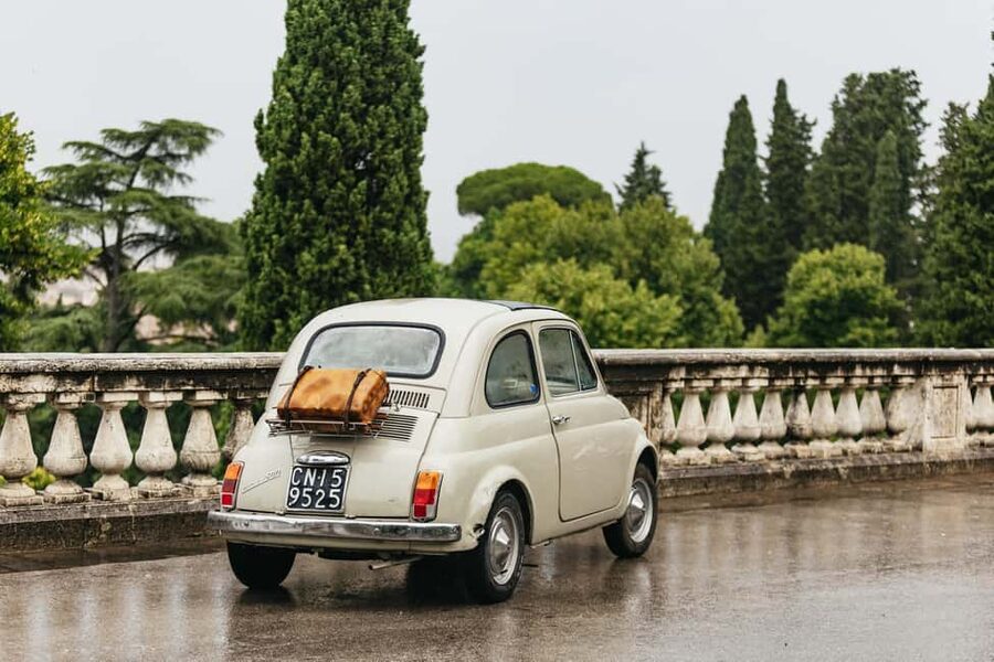 Florence: Countryside Vintage Fiat 500 Driving Tour - The Tuscan hills by narrow stone lanes: villas, olive fields, and photo pull-offs