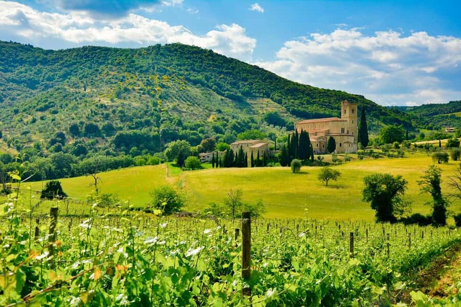 Florence: Orcia Valley, Montalcino, Pienza with Lunch & Wine - Lunch in the Temple Cloister: Three Glasses of Brunello-Style Value