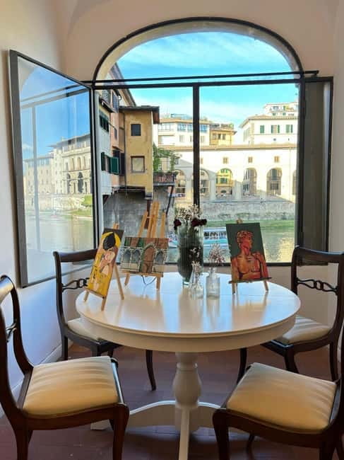 Florence: Paint&Wine with the view of Ponte Vecchio - Painting With Ponte Vecchio in Your Line of Sight