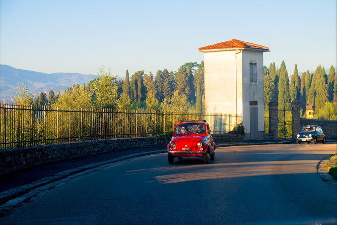 Florence: Private Vintage FIAT 500 with Wine & Olive Oil - San Miniato al Monte: quick stop, strong payoff