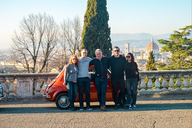 Florence: Private Vintage FIAT 500 with Wine & Olive Oil - The scenic drive schedule: viewpoints plus a café reset