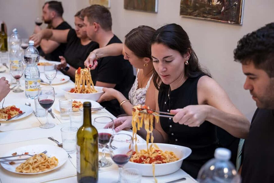Florence: Tuscan Cooking Course with Dinner - Dinner time with Tuscan wine: turning skills into a shared table
