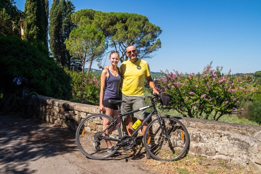 Florence: Tuscany Bike Tour with Wine & Olive Oil - San Miniato al Monte: the best Florence view break of the day