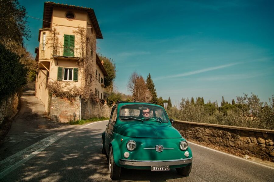 Florence Wine Tasting and Tuscan Lunch in a Vintage Fiat 500 - At the 15th-Century Villa: Vineyards, Wine Cellar Tastings, and Olive Oil
