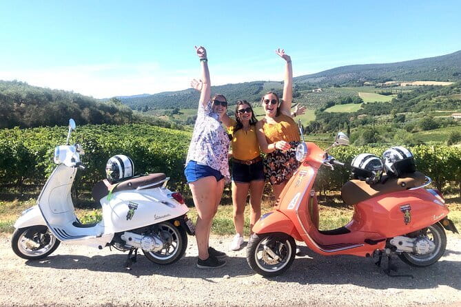 From San Gimignano: Tuscany Vespa Tour, Lunch & Wine Tasting - San Gimignano time: winery tour, lunch, 3 wines, and olive oil