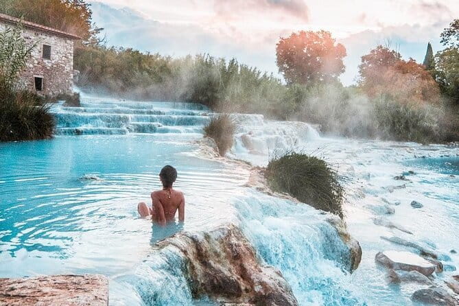 Guided tour of the wonderful Terme di Saturnia - Arriving at Terme di Saturnia Parco Termale: what 25° feels like