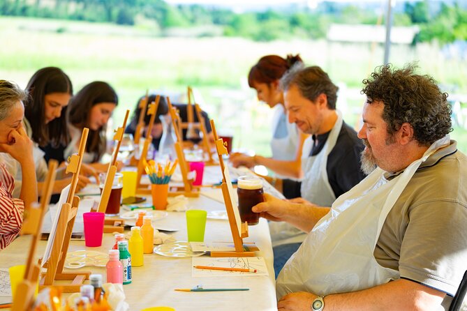 Paint And Drink Florentine Hills Art at La Birr'aia in Marignolle - Drinks and food: why the beer-and-wine part works