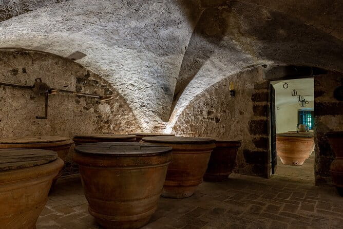 Tour of 900year old secret cellars + tasting of 3 wines and bread with EVO oil - Vegetarian option and what to tell them when booking