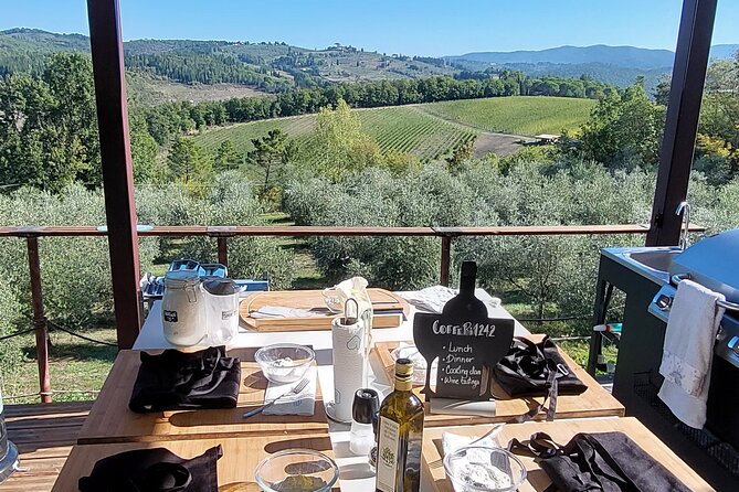 Truffle Hunting in Chianti, pasta class and lunch - Lunch on the terrace: truffle pasta, local antipasti, wine, and olive oil